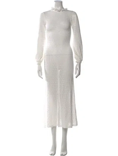 Pre-owned Helsa Mock Neck Long Dress In Gray