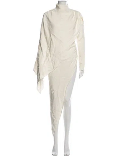 Pre-owned Helsa Mock Neck Long Dress In Neutral