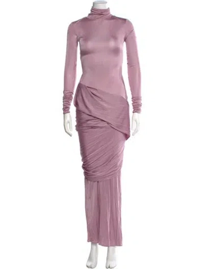 Pre-owned Helsa Mock Neck Long Dress In Purple