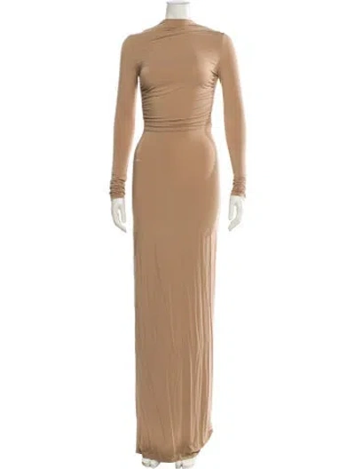 Pre-owned Helsa Mock Neck Long Dress W/ Tags In Neutral