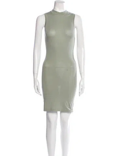 Pre-owned Helsa Mock Neck Mini Dress In Green