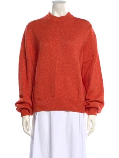 Pre-owned Helsa Mock Neck Sweater In Orange