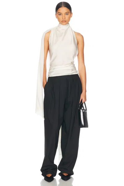 Helsa Natasha Silk Halter In White