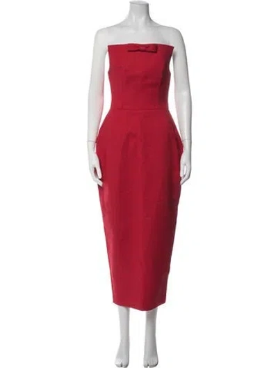 Pre-owned Helsa Nylon Midi Length Dress In Red