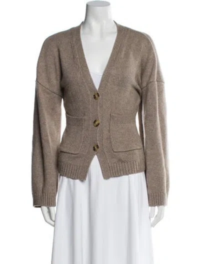 Pre-owned Helsa Nylon V-neck Sweater In Neutral