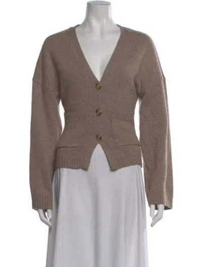 Pre-owned Helsa Nylon V-neck Sweater In Neutral