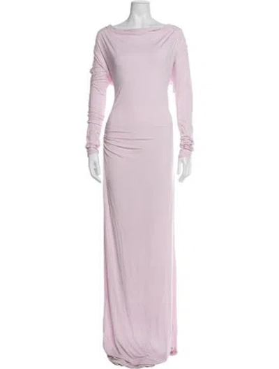 Pre-owned Helsa Off-the-shoulder Long Dress In Pink