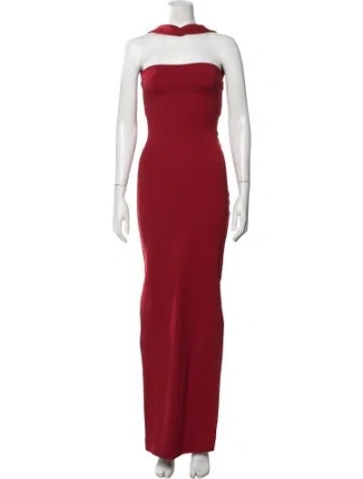 Pre-owned Helsa Off-the-shoulder Long Dress In Red