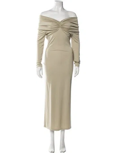 Pre-owned Helsa Off-the-shoulder Long Dress W/ Tags In Neutral