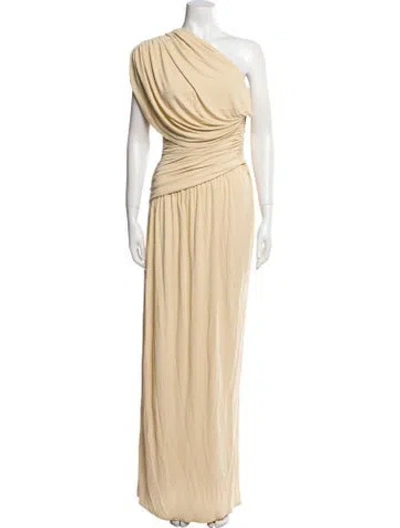 Pre-owned Helsa One-shoulder Long Dress In Neutral
