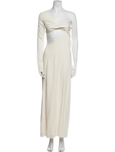 Pre-owned Helsa One-shoulder Long Dress In Neutral