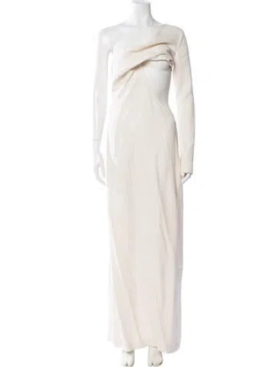 Pre-owned Helsa One-shoulder Long Dress In Neutrals