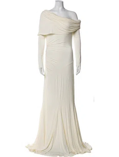 Pre-owned Helsa One-shoulder Long Dress W/ Tags In Neutral