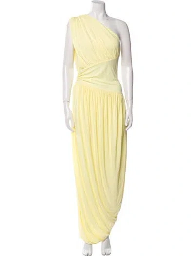 Pre-owned Helsa One-shoulder Long Dress W/ Tags In Yellow