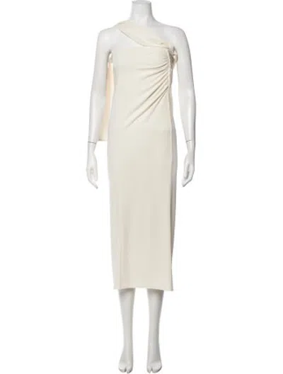 Pre-owned Helsa One-shoulder Midi Length Dress In Neutrals