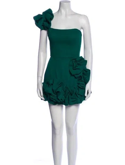 Pre-owned Helsa One-shoulder Romper In Green