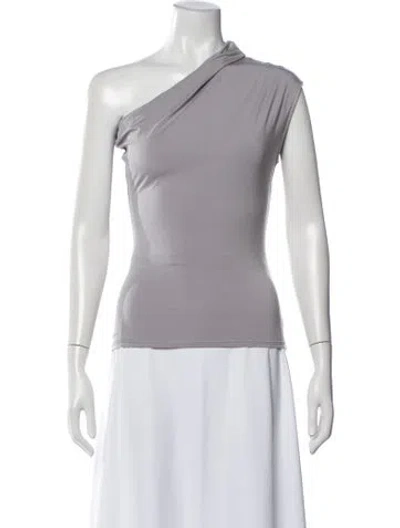 Pre-owned Helsa One-shoulder Sleeveless Top In Gray