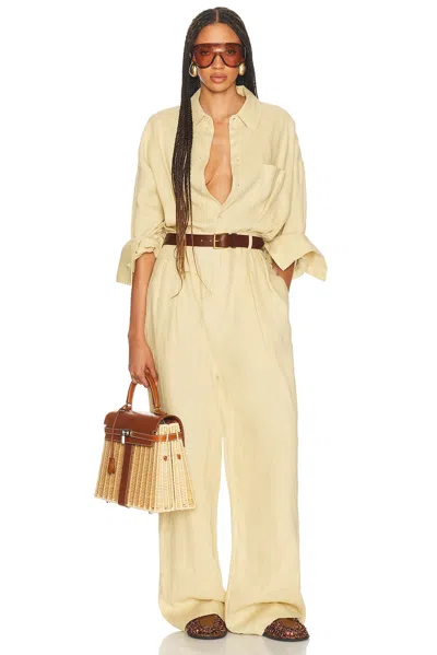 Helsa Paperbag Jumpsuit In Neutral