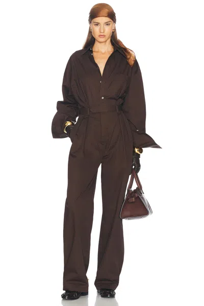 Helsa Paperbag Jumpsuit In Cacao