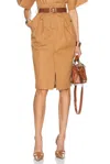 Helsa Paperbag Skirt In Caramel