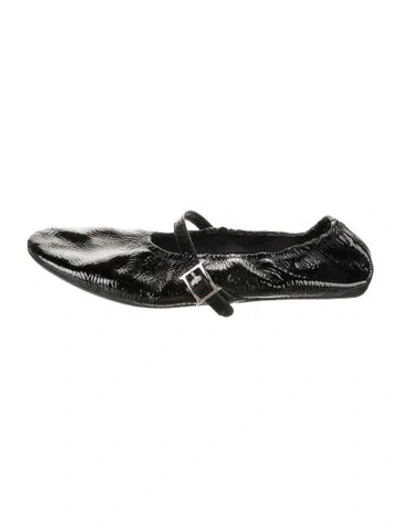 Pre-owned Helsa Patent Leather Ballet Flats In Black