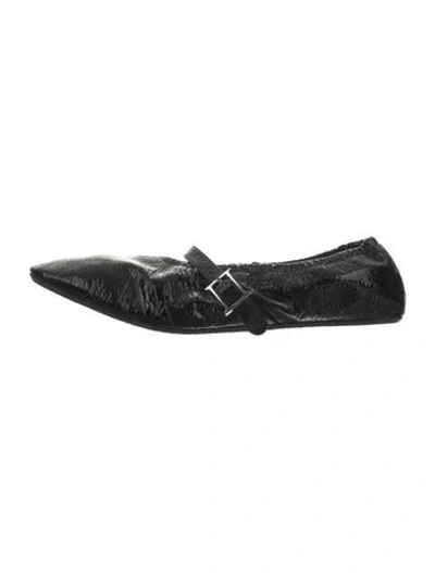 Pre-owned Helsa Patent Leather Mary Jane Flats In Black
