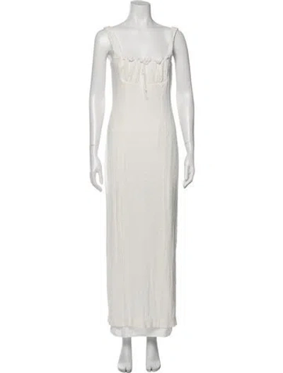 Pre-owned Helsa Patterned Long Dress In Neutral