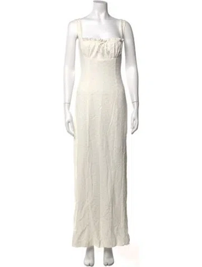 Pre-owned Helsa Patterned Long Dress In Neutrals