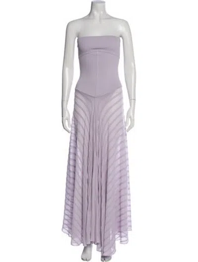 Pre-owned Helsa Patterned Long Dress In Purple