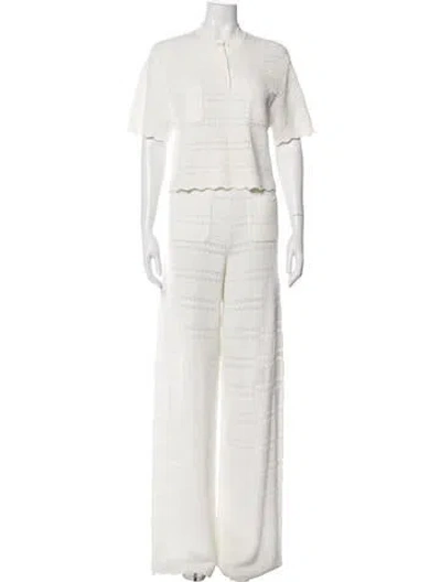 Pre-owned Helsa Patterned Skirt Set In White