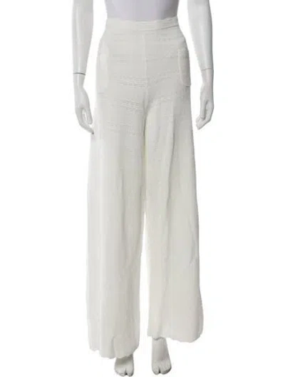 Pre-owned Helsa Patterned Wide Leg Pants In Neutrals/white