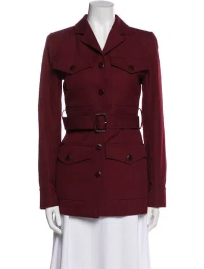 Pre-owned Helsa Peacoat In Burgundy