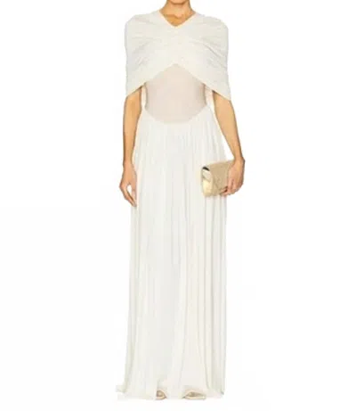 Helsa Philomena Off Shoulder Maxi Dress In Vanilla In White