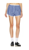 Helsa Pinstripe Poplin House Short In 蓝色细条纹
