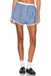 Helsa Pinstripe Poplin House Short In Blue Pinstripe