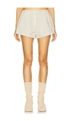 Helsa Pinstripe Poplin House Short In Cream