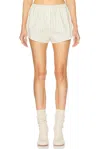 Helsa Pinstripe Poplin House Short In Cream & Black Stripe