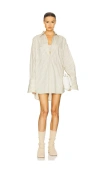 Helsa Pinstripe Poplin Oversized Shirt In Cream