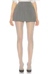 Helsa Pinstripe Structured Mini Skirt In Grey & White Stripe