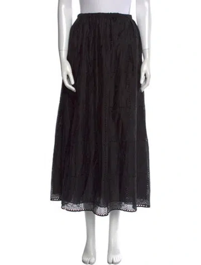 Pre-owned Helsa Pleated Accents Midi Length Skirt In Black