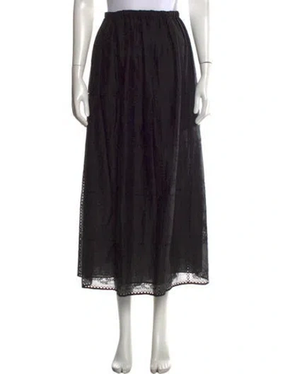 Pre-owned Helsa Pleated Accents Midi Length Skirt In Black