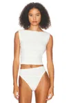 Shop Helsa Pointelle Muscle Tank In White