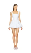 Helsa Poplin Bubble Mini Dress In 白色