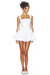 Helsa Poplin Bubble Mini Dress In White