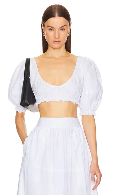 HELSA POPLIN CROPPED PEASANT TOP