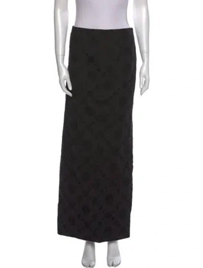 Pre-owned Helsa Printed Long Skirt In Black