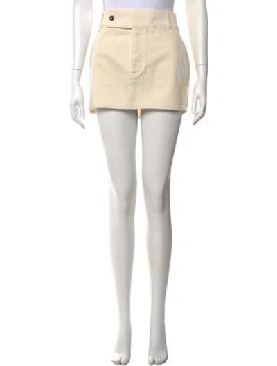 Pre-owned Helsa Raw-edge Trim Mini Skirt In Metallic/pink