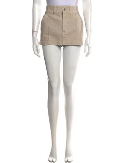 Pre-owned Helsa Raw-edge Trim Mini Skirt In Metallic/pink