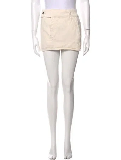 Pre-owned Helsa Raw-edge Trim Mini Skirt In Neutral