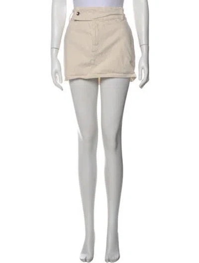 Pre-owned Helsa Raw-edge Trim Mini Skirt In Neutral